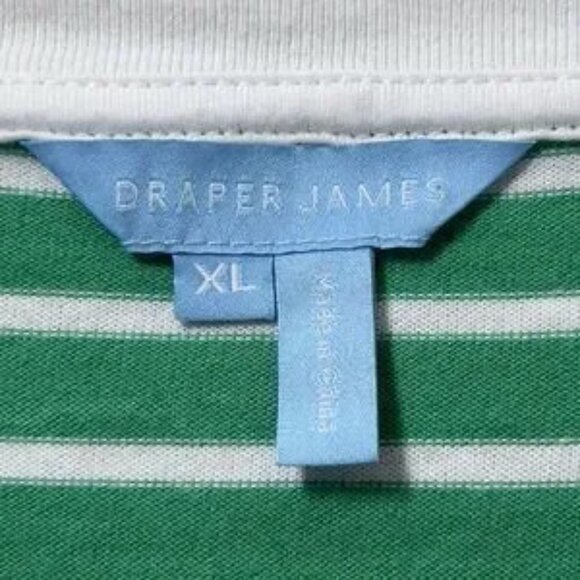 Draper James T-Shirt Mini Dress Sz XL Green Striped Short Sleeve Drawstring - Picture 6 of 6